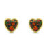 Фото #2 товара Delicate gold-plated earrings Hearts with synthetic opals EA610YBC