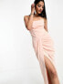 Фото #1 товара ASOS DESIGN bandeau soft corset maxi dress in blush