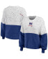 Women's White, Royal New York Giants Color-Block Pullover Sweater