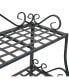 Фото #5 товара Black Iron 3-Tier Plant Stand Shelf with Scroll Edging - 30 in