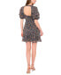 ფოტო #4 პროდუქტის Women's Bubble-Sleeve Back-Cutout Floral Mini Dress