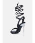 Фото #2 товара Women's Sheeny Clear Stiletto Lace Up Heels Sandals