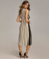 ფოტო #5 პროდუქტის Women's Striped Side-Bar Midi Dress