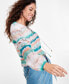 Women's Printed Lace-Up Blouse, Created for Macy's Dani Dye, S - фото #3