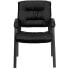 Фото #3 товара Black Leather Executive Side Reception Chair With Titanium Frame Finish
