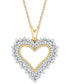 ფოტო #1 პროდუქტის Diamond Heart 18" Pendant Necklace (1/4 ct. t.w.) in 10k Gold