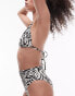 Фото #4 товара Topshop high waist bikini bottom in mono animal print