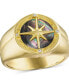 ფოტო #1 პროდუქტის Men's Marine Star Diamond Accent Ring in 14k Gold-Plated Sterling Silver