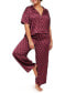 ფოტო #1 პროდუქტის Plus Size Verica Pajama Top & Pants Set