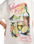 Фото #3 товара ASOS DESIGN boyfriend fit t-shirt with tequila drink tulum graphic in cream