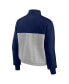 Фото #4 товара Women's Navy, Heathered Gray Notre Dame Fighting Irish Sideline to Sideline Colorblock Quarter-Zip Jacket