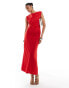 Фото #1 товара & Other Stories midi dress with drape detail in red