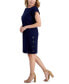 ფოტო #3 პროდუქტის Petite Button-Side Linen-Blend Shift Dress