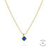 Elegant gold-plated necklace with blue zircon TJ-0539-N-45