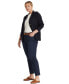 ფოტო #4 პროდუქტის Women's Plus Size Combed Cotton Single-Breasted Blazer