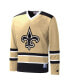 Men's Gold New Orleans Saints Cross-Check V-Neck Long Sleeve T-shirt