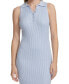 Фото #5 товара Women's Sleeveless Ribbed Polo Midi Dress