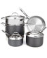 Фото #1 товара Stainless Steel 8-Piece Multi-Ply Clad Hard Anodized Cookware Set, Black