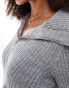 Фото #4 товара ASOS DESIGN knitted zip through rib cardigan in grey