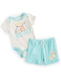 Фото #1 товара Baby Boys Winnie-the-Pooh Bodysuit & Shorts, 2 Piece Set