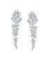 ფოტო #1 პროდუქტის Long Statement Modern Bride Waterfall Cluster Marquise Cubic Zirconia CZ large Dangle Earrings For Women Prom Wedding Rhodium Plated Brass