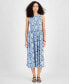 Фото #1 товара Women's Floral Print Smocked Sleeveless Midi Dress