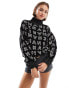 Фото #1 товара Armani Exchange all over print high neck jumper in black