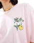 Levi's oversized colour block t-shirt with lemon logo in pink