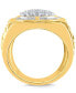 ფოტო #4 პროდუქტის Men's Diamond Round Cluster Ring (2 ct. t.w.) in 10k Gold & White Gold