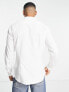 Фото #2 товара ASOS DESIGN slim fit oxford shirt with grandad collar in white