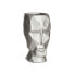 Vase 3D Face Silver Polyresin 12 x 24,5 x 16 cm (4 Units)