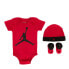 Фото #1 товара [MJ0041-H24] Baby Air Jordan Bodysuit, Hat and Booties 3-PC Box Set