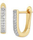 ფოტო #1 პროდუქტის Diamond Oval Hoop Earrings (1/8 ct. t.w.) in 14k Gold-Plated Sterling Silver