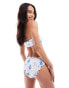 Фото #4 товара ASOS DESIGN Island scrunch bikini bandeau in white & blue