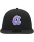 ფოტო #1 პროდუქტის Men's Black Atlanta Braves 1972 MLB All-Star Game Black Light 59FIFTY Fitted Hat