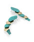 Фото #3 товара Turquoise Patina Petal Layered Linear Earrings