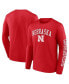 Men's Scarlet Nebraska Huskers Distressed Arch Over Logo Long Sleeve T-shirt