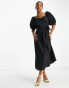 Фото #8 товара Nobody's Child Esra puff sleeve midi dress in black