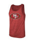 Фото #3 товара Men's Threads Deebo Samuel Scarlet San Francisco 49ers Player Name and Number Tri-Blend Tank Top