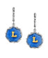 ფოტო #1 პროდუქტის Silver Tone Blue Enamel Gold Tone Initial Earrings