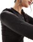 Weekday Fine long sleeve top in black