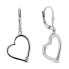 Romantic silver set of heart jewelry SET214W (pendant, earrings)