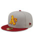 Фото #3 товара Men's Gray and Oakland Athletics Navy Undervisor 59FIFTY Fitted Hat