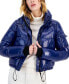 Фото #4 товара Women's Icon High-Shine Cropped Puffer Coat