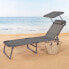 AKTIVE Folding Lounger With Sun Umbrella