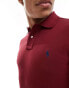 Polo Ralph Lauren icon logo slim fit pique polo in burgundy