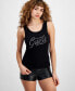 Фото #1 товара Women's Rhinestone Logo Tank Top