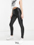 Фото #1 товара Джинсы женские Vero Moda Tall – Облегающие, покрытые покрытием, черные