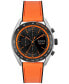ფოტო #1 პროდუქტის Men's Center Court Quartz Chronograph Orange Leatherand Black Silicone Strap Watch 44mm