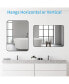 Wall Mount Mirror For Bathroom, Brush Metal Framed Rounded Corner Rectangular Vanity